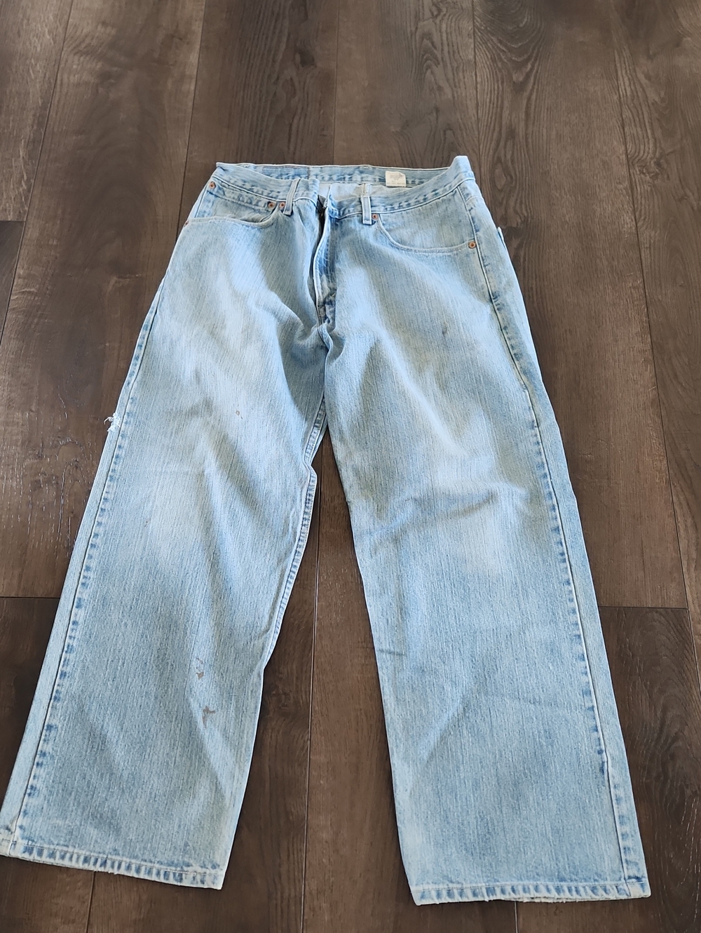 Vintage Levis 579 Jeans Mens 34x30 Blue Light Wash Baggy Straight Denim FLAW